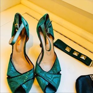 Green Leather Tango Shoes Size 8
